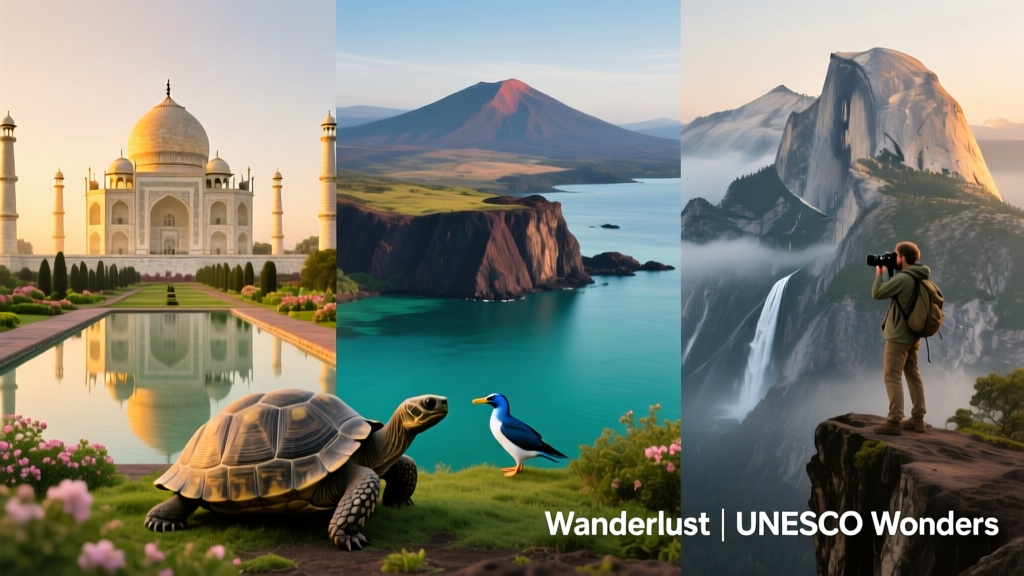 Three Icons, One Planet: Galápagos, Taj Mahal, and Yosemite Through the Lens of UNESCO World Heritage