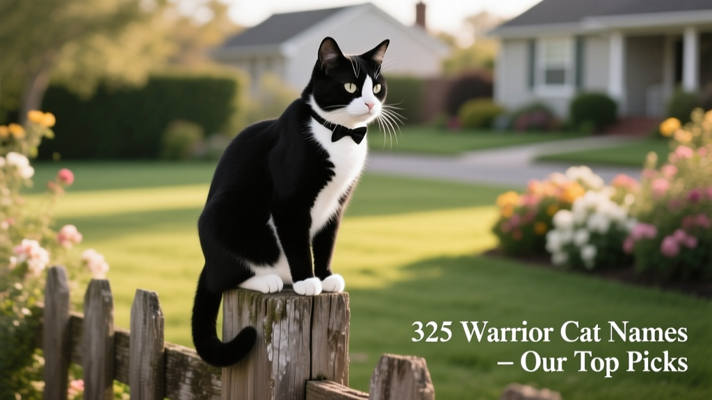 A confident black-and-white tuxedo cat perched on a fence post, surveying its domain with sharp, watchful eyes
