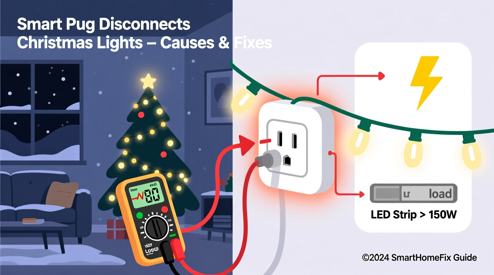 why does my smart plug disconnect christmas lights randomly fixes