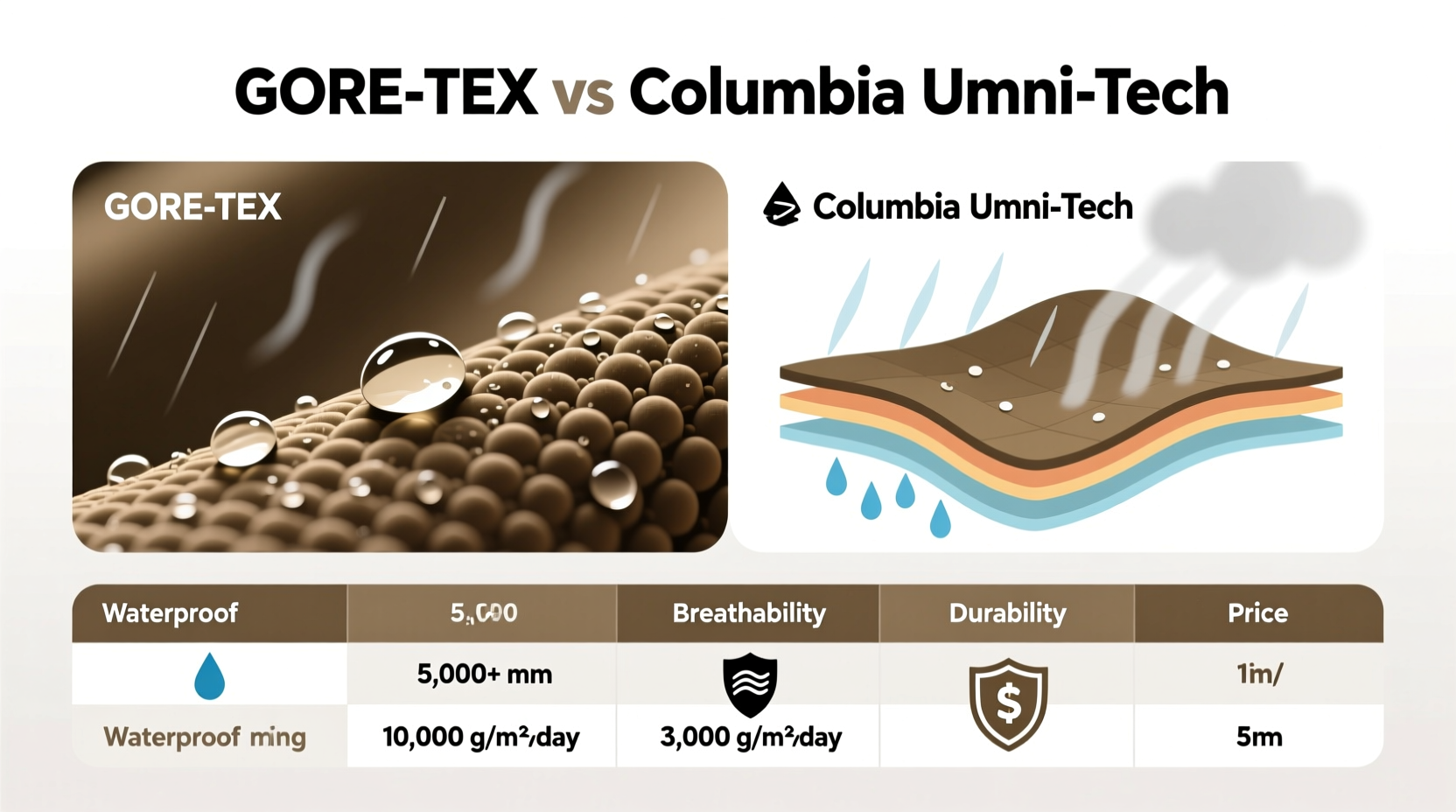 gore tex vs columbia omni tech is the brand name waterproofing worth the cost