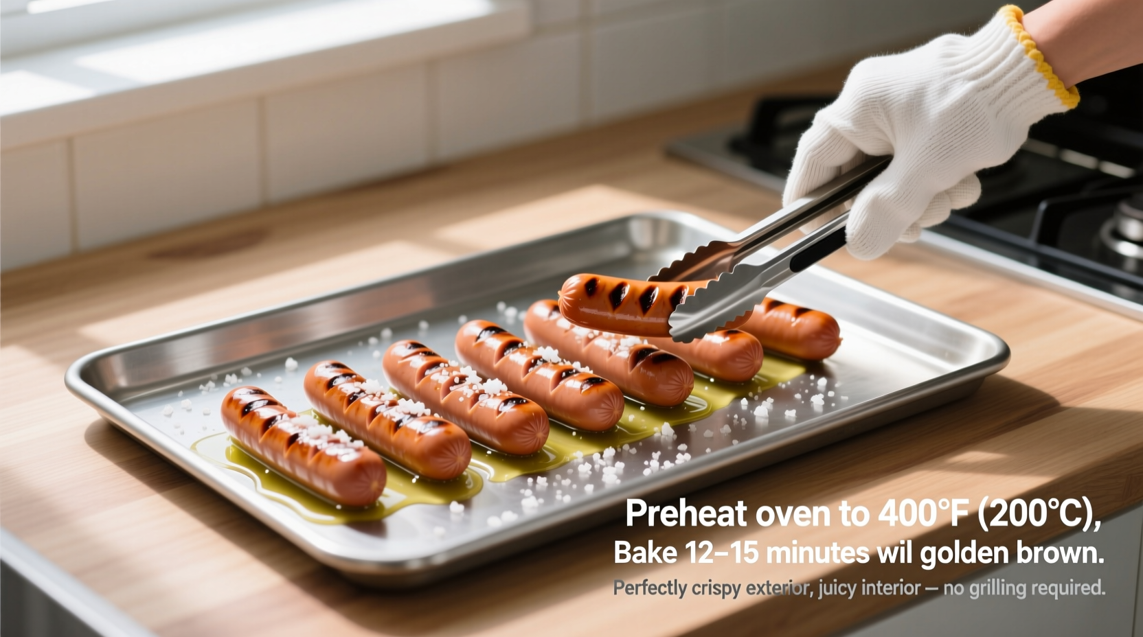 how do you cook hot dogs in the oven