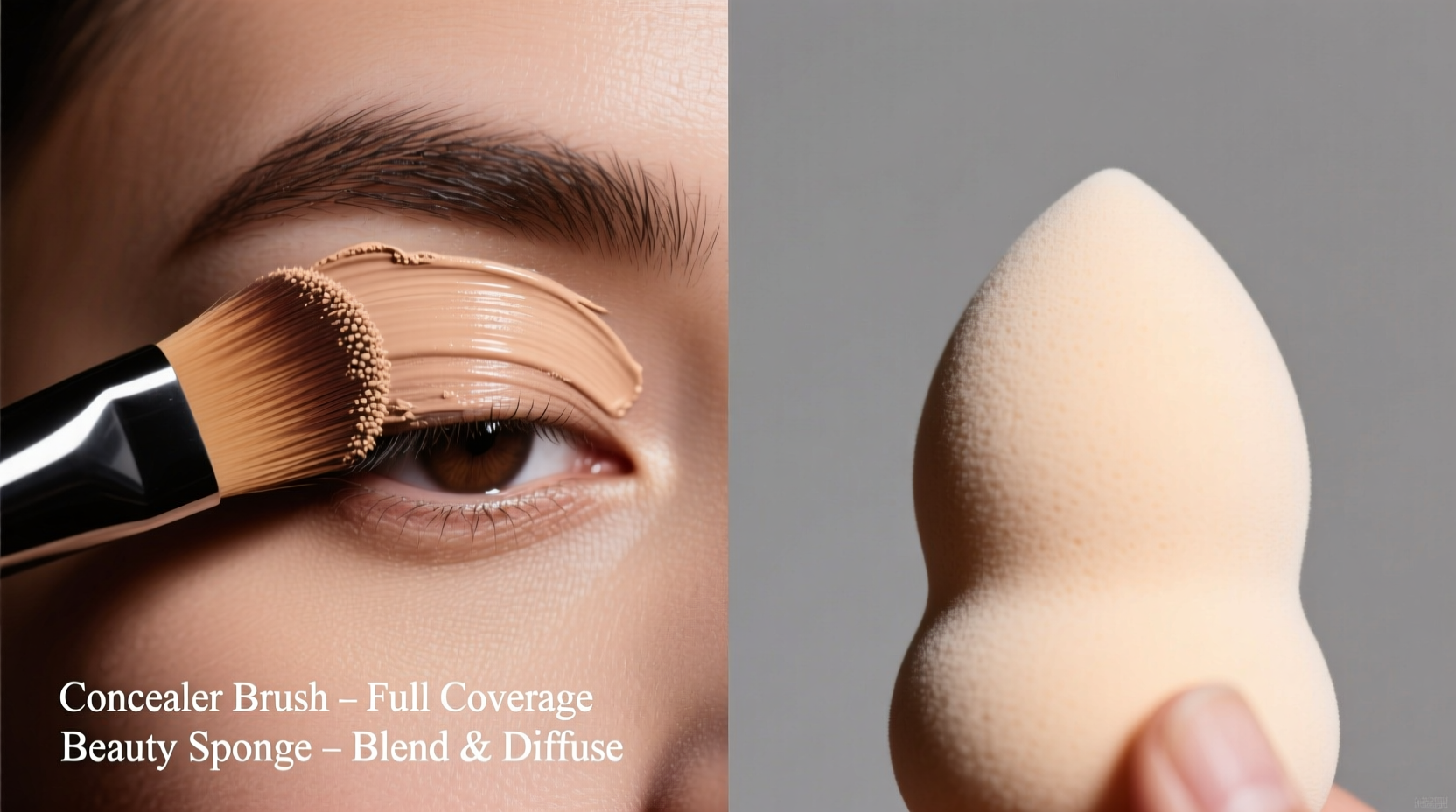 concealer brushes vs sponges which gives fuller coverage under eyes