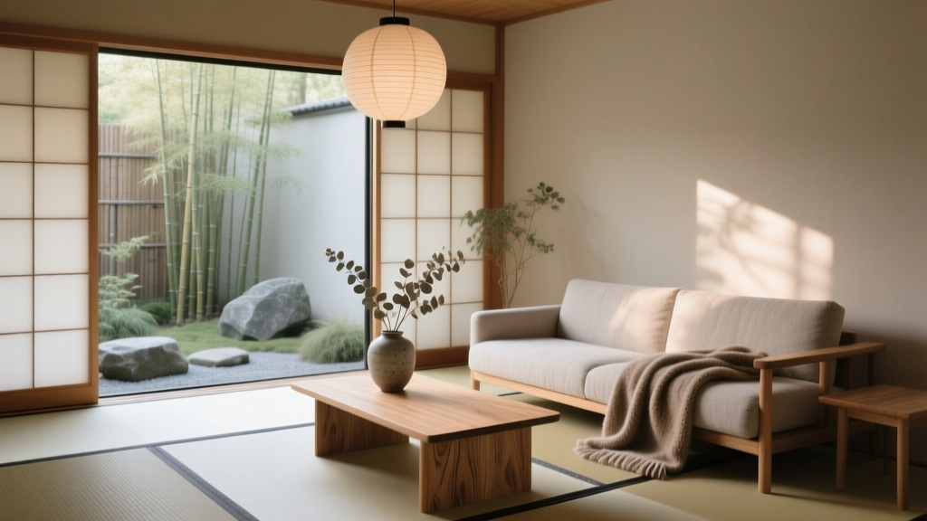 Japandi style interior combining Japanese and Scandinavian design