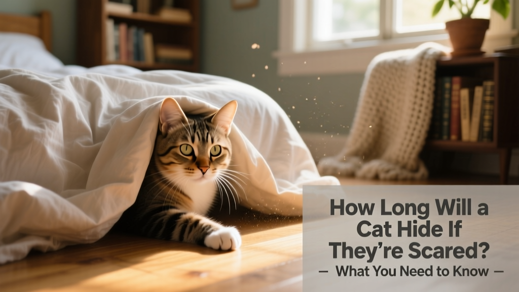 A calm, relaxed cat peeking out from under a bed or behind a sofa cushion