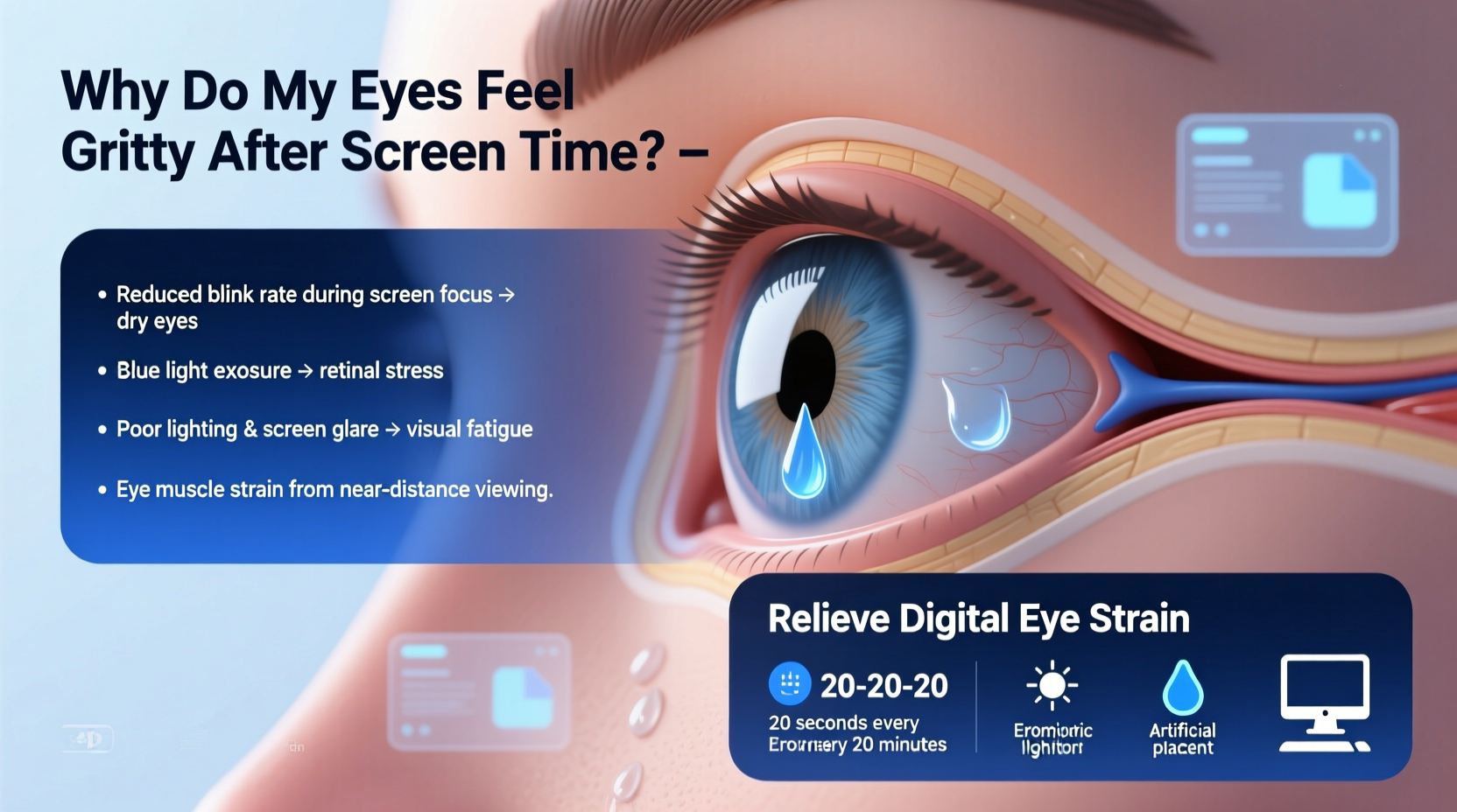 why do my eyes feel gritty after screen time and how to relieve digital eye strain