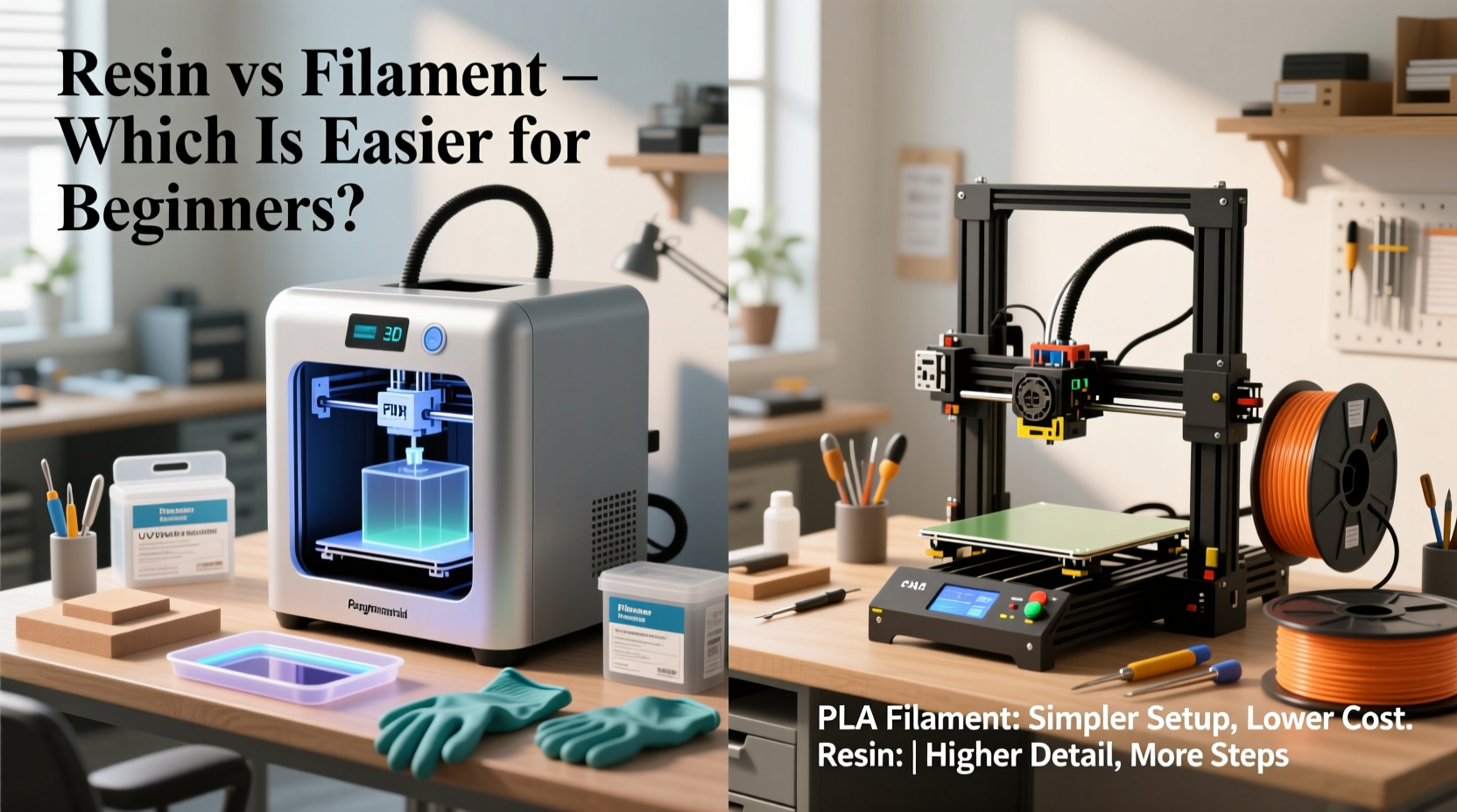 3d printer resin vs filament which is easier for beginner hobbyists