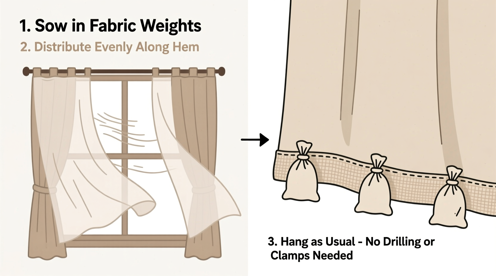 how to stop your curtains from blowing in the wind with no hardware