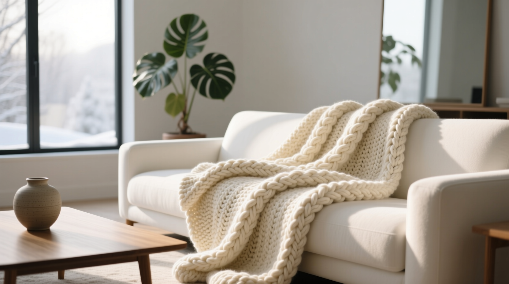 how clean chunky knit blanket
