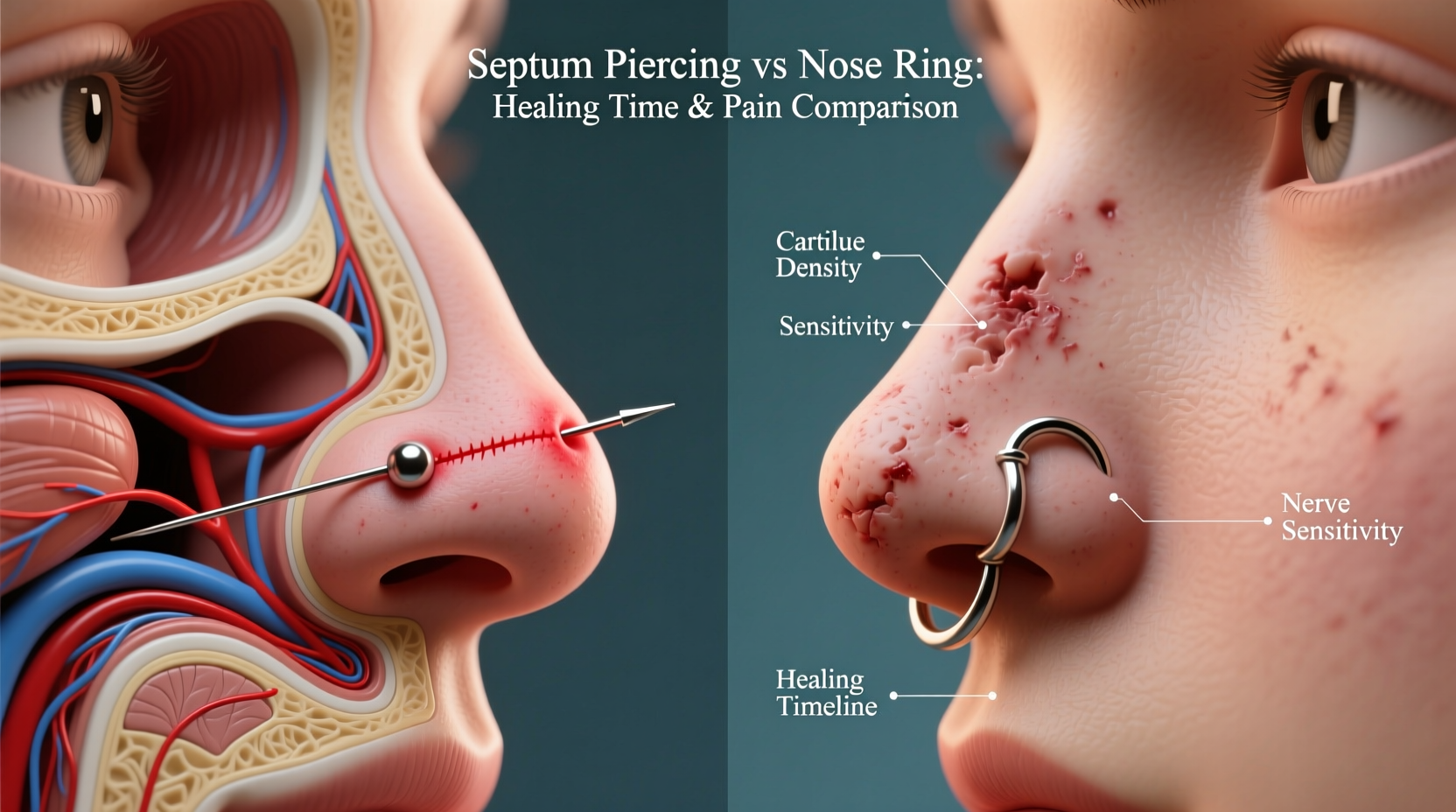 septum piercing vs nose ring which heals faster and hurts less
