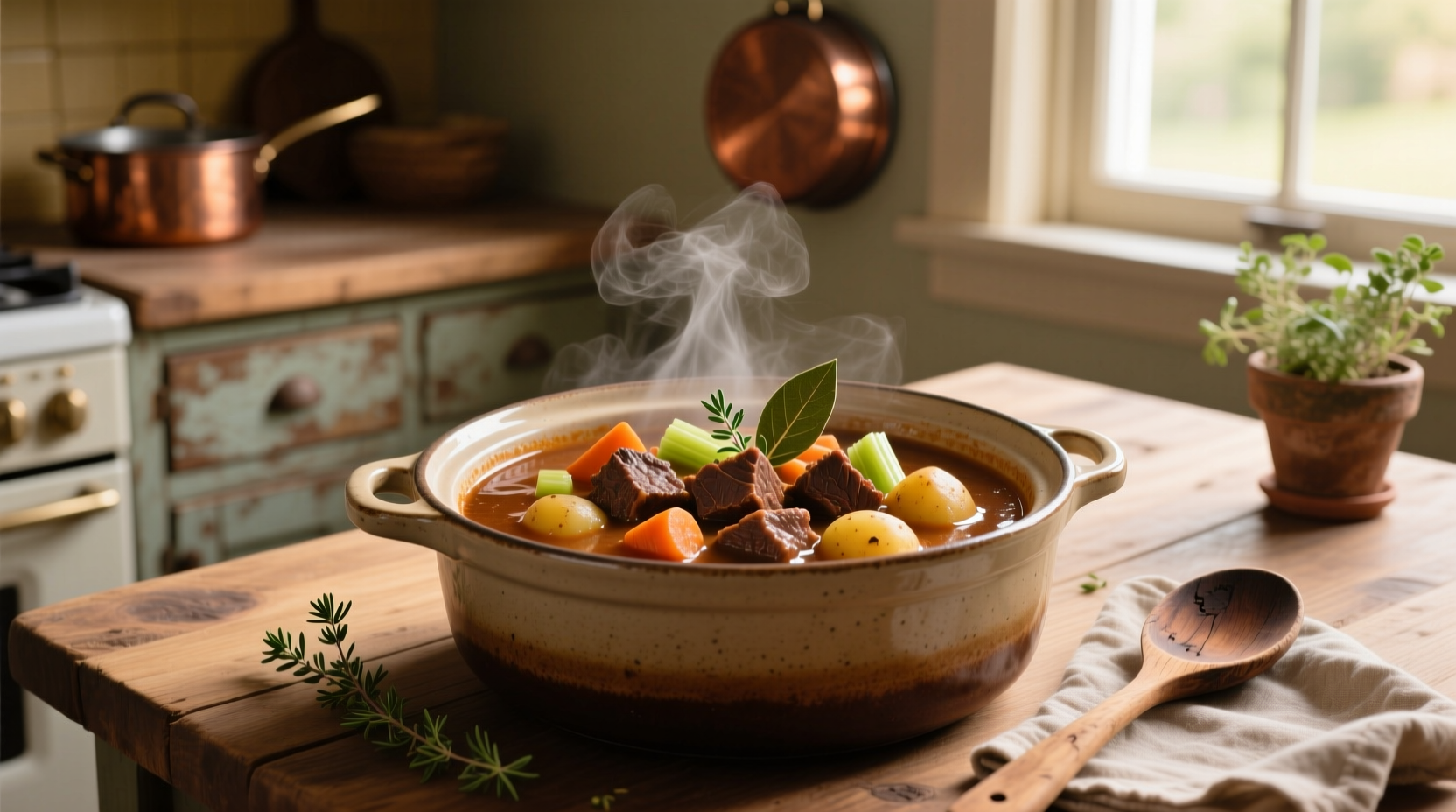 Hearty slow cooker beef stew with vegetables