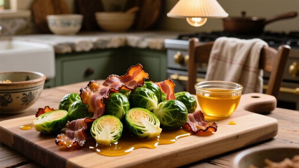 Air Fry Brussels Sprouts with Bacon & Honey (Crispy!)