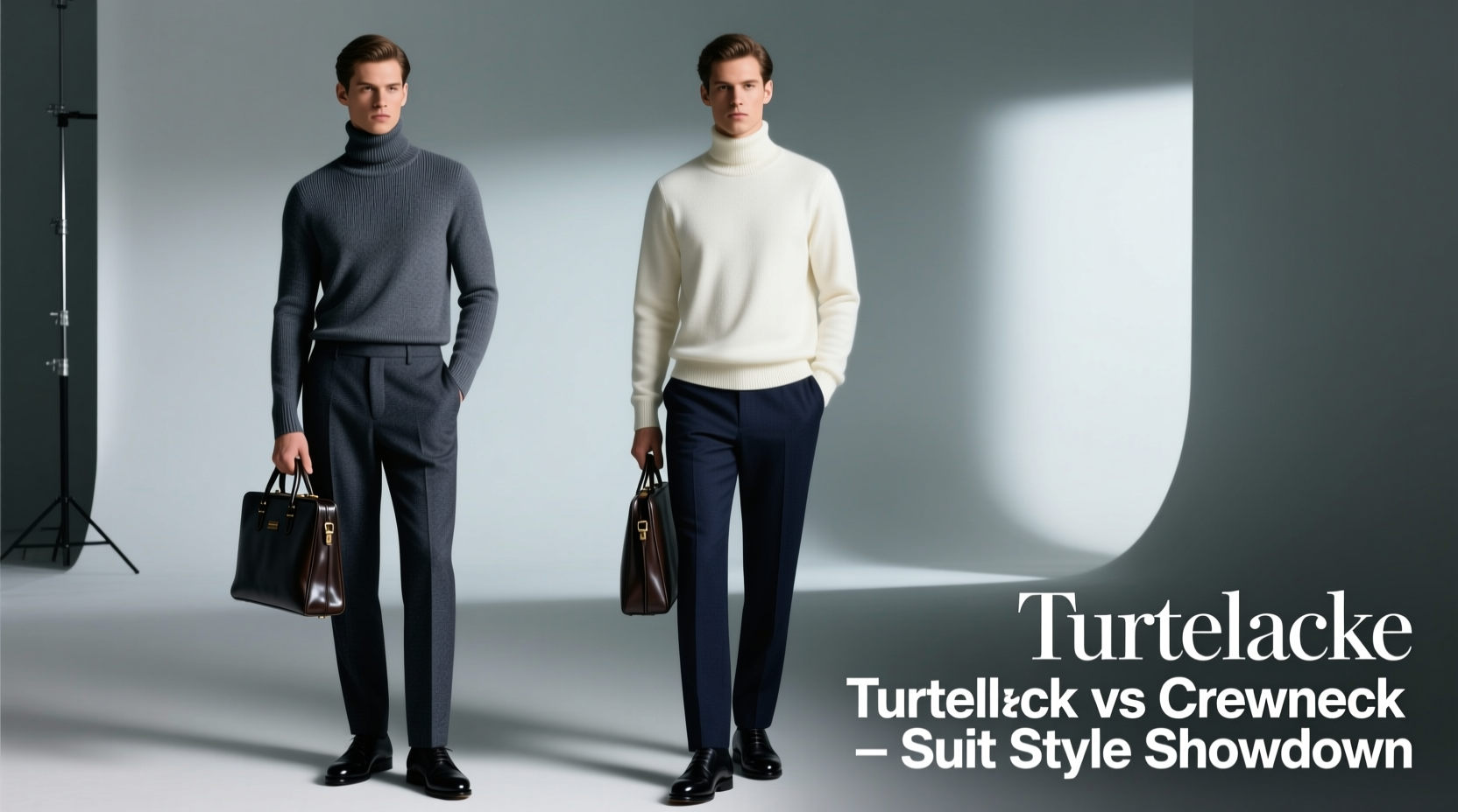 turtleneck vs crewneck sweater which looks better with a suit