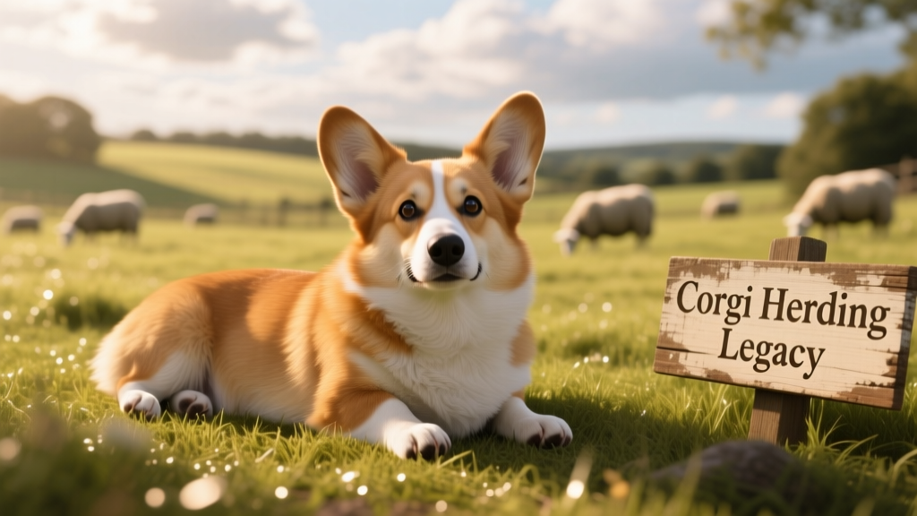 corgi lying on the grass