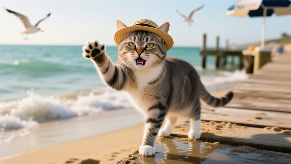 Hilarious Cat Visits the Beach, Hates It More Than Taking a Bath