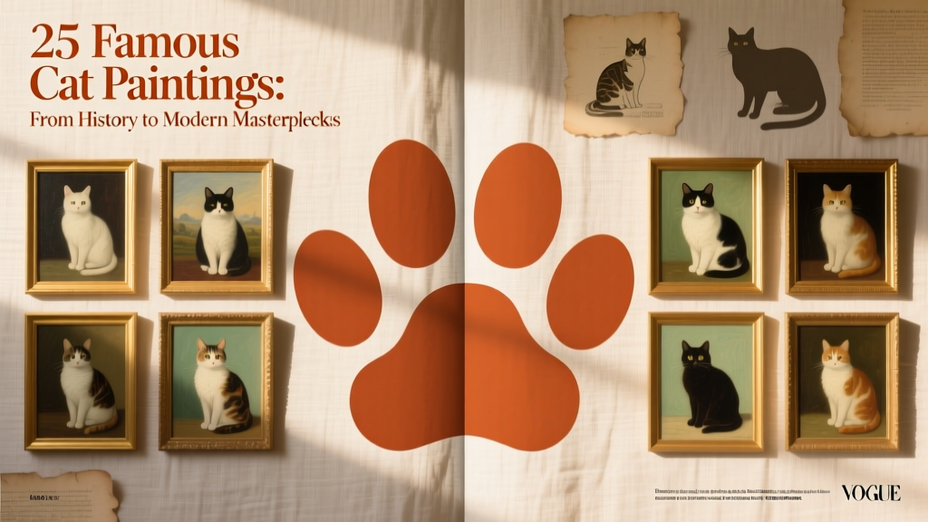 Stylized paw-print divider in warm terracotta tones