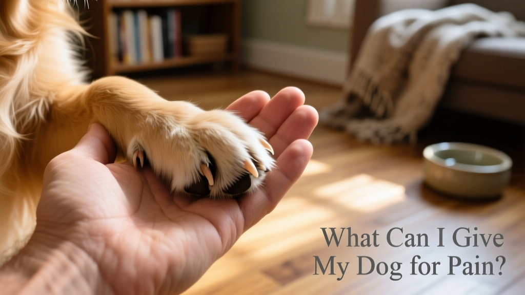 A gentle close-up of a dog’s paw resting in a human hand, symbolizing care and comfort
