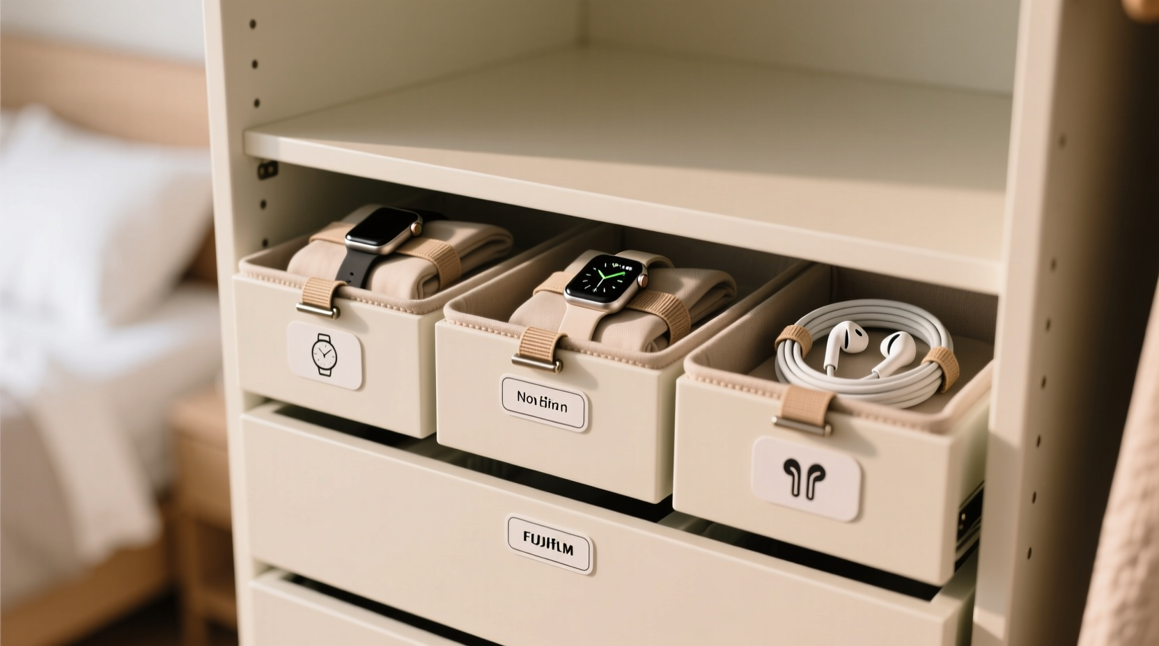 closet organization tips hide charging cables tangle free