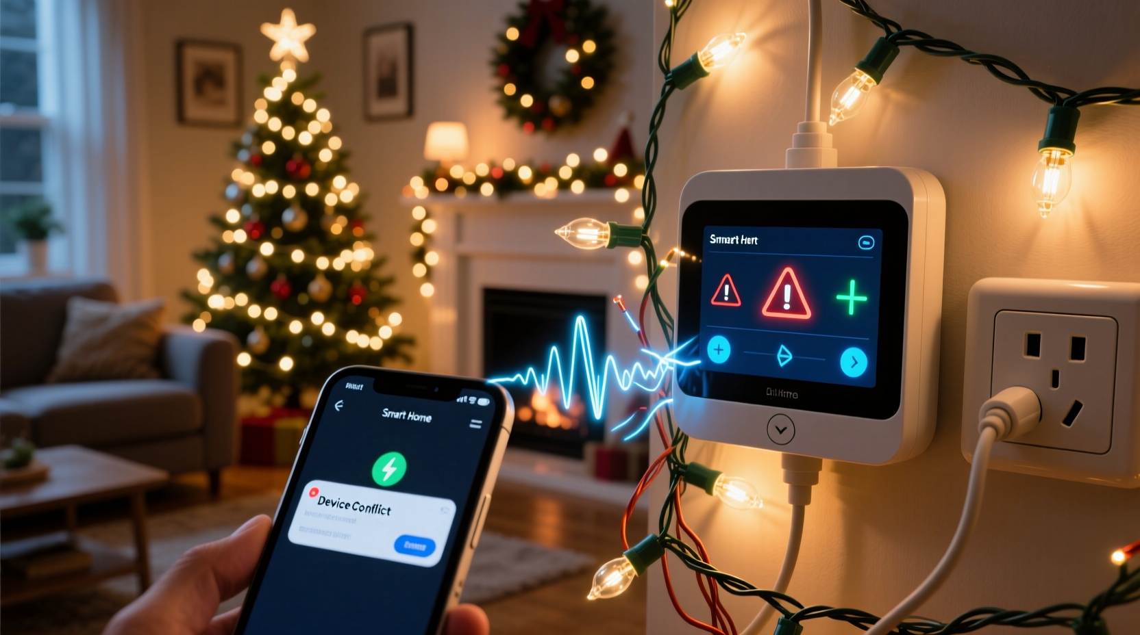 why does my smart home system glitch when i add christmas lights