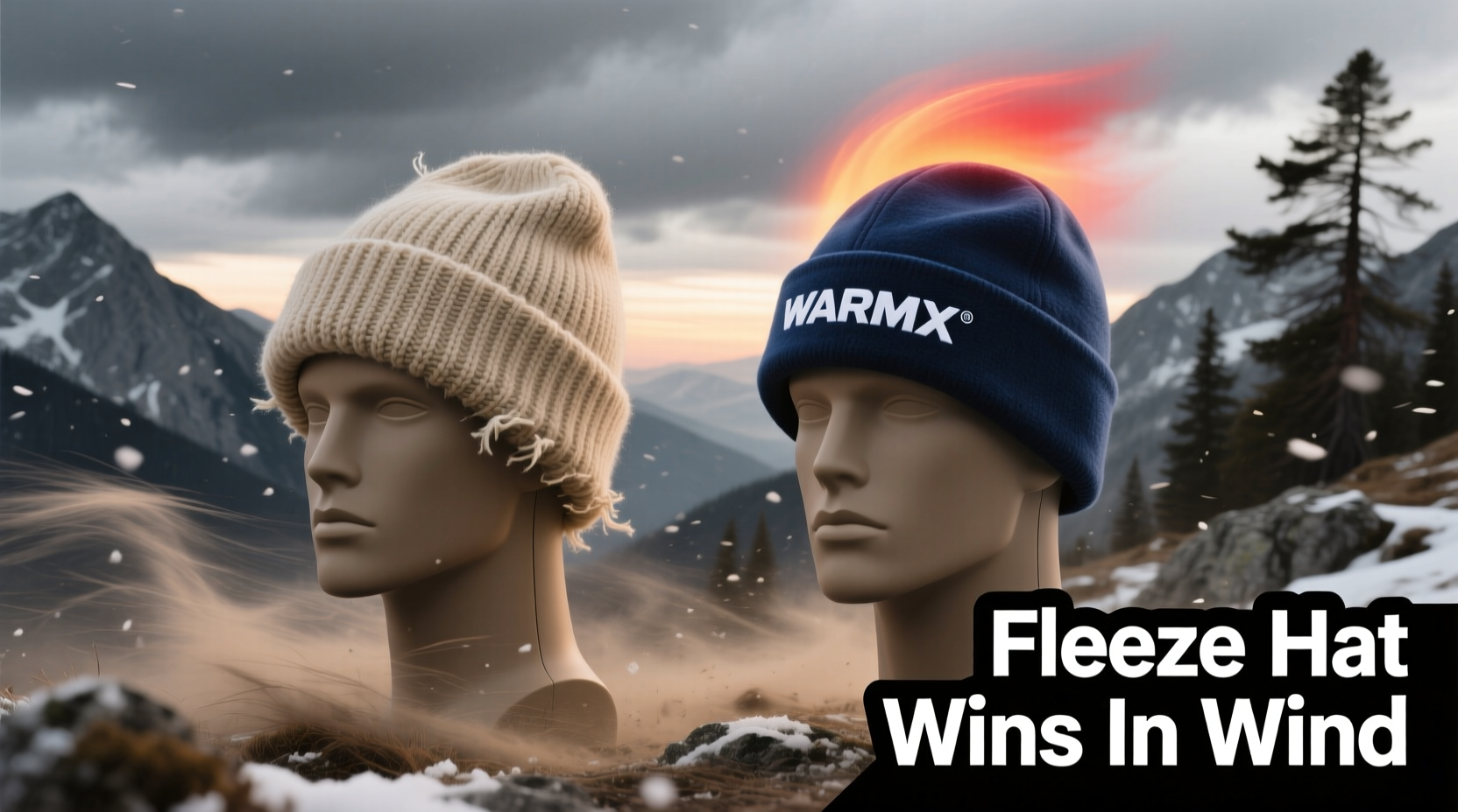 knit beanie vs fleece hat which retains heat better in windy conditions