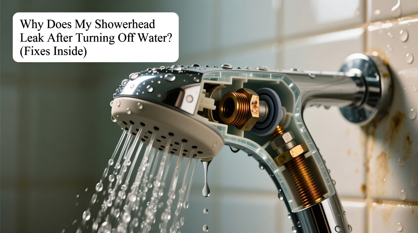 why does my showerhead leak after turning off water fixes inside