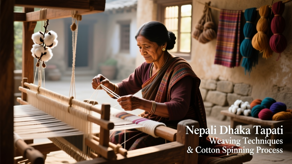 Nepali Dhaka Tapati Weaving Techniques And Cotton Spinning Process