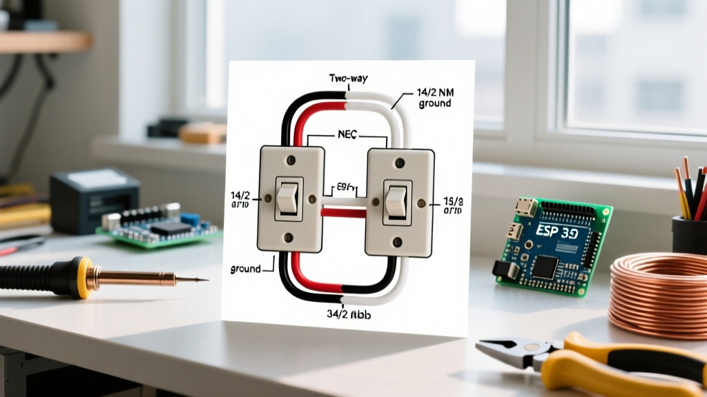 Safe Wiring Diagram for a Two-Way Switch: NEC Code & 3-Way Guide