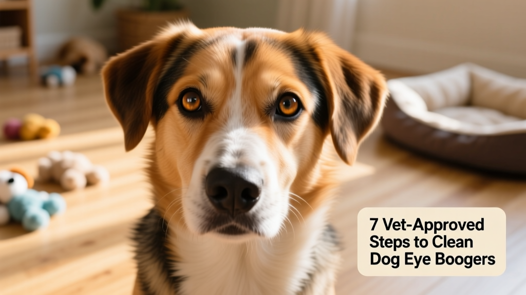 Close-up of a calm dog with clean, bright eyes and soft fur around the eye area