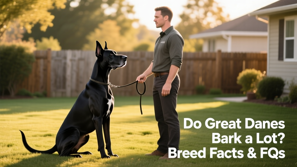 A well-trained Great Dane sitting attentively beside its handler during a basic obedience session