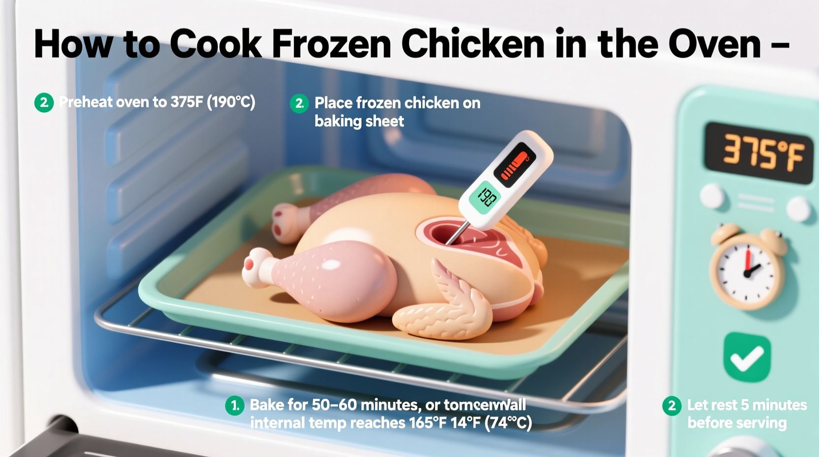 how long to cook frozen chicken in oven