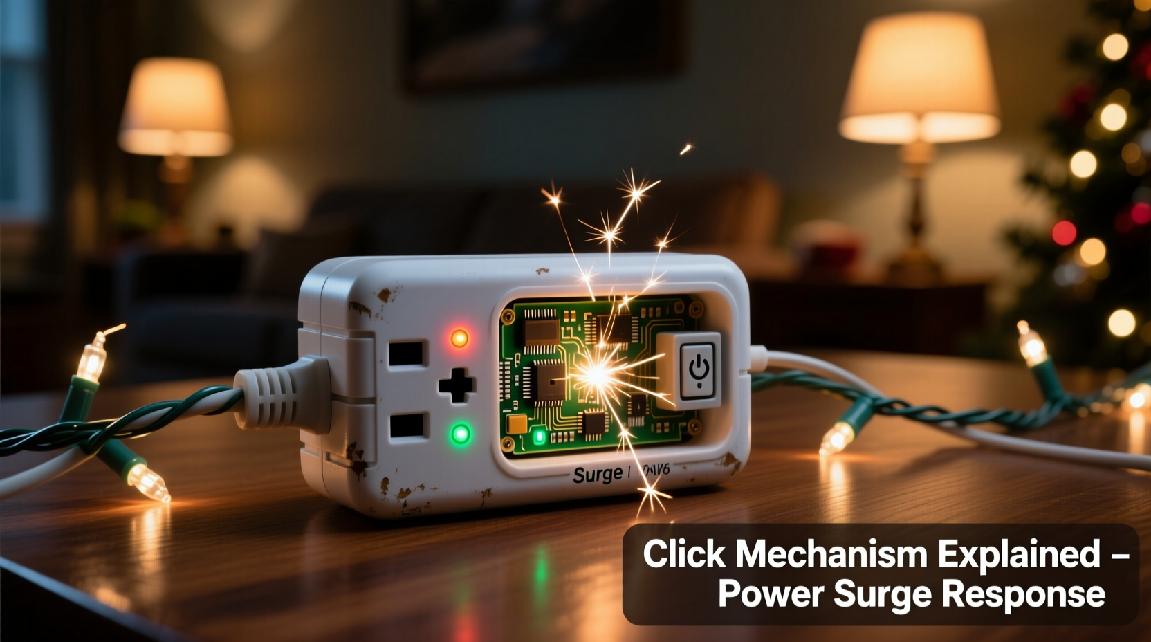 why does my surge protector click when powering holiday displays