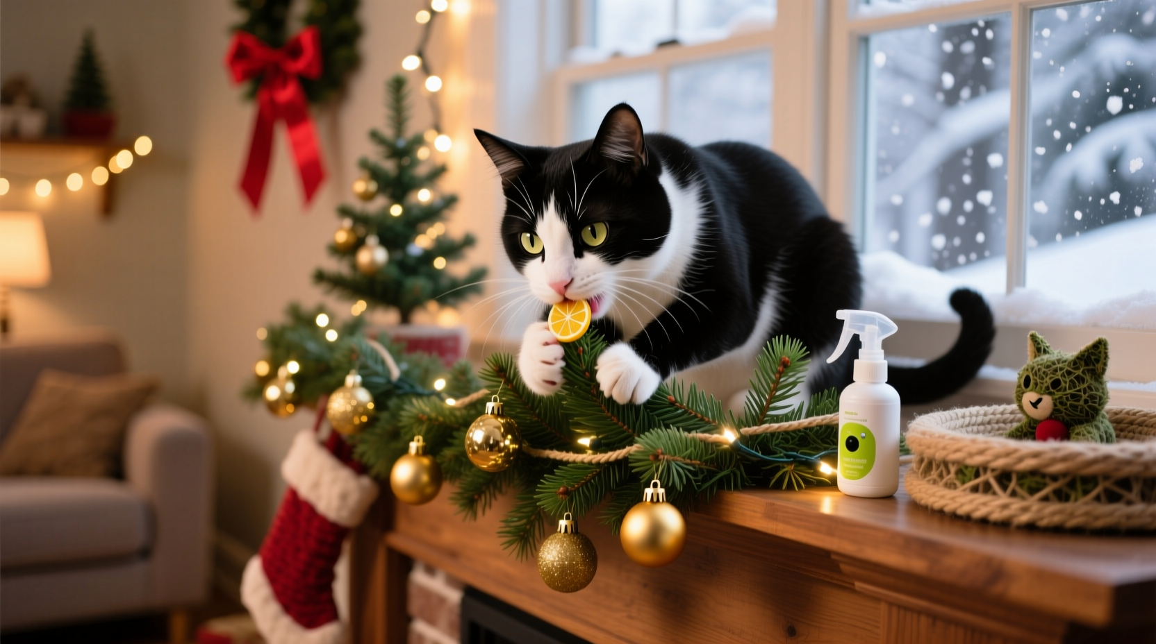 why does my cat chew on christmas garland and how to deter the behavior