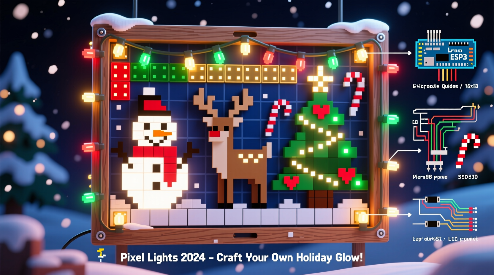 how to craft diy pixel art christmas lights using led grids