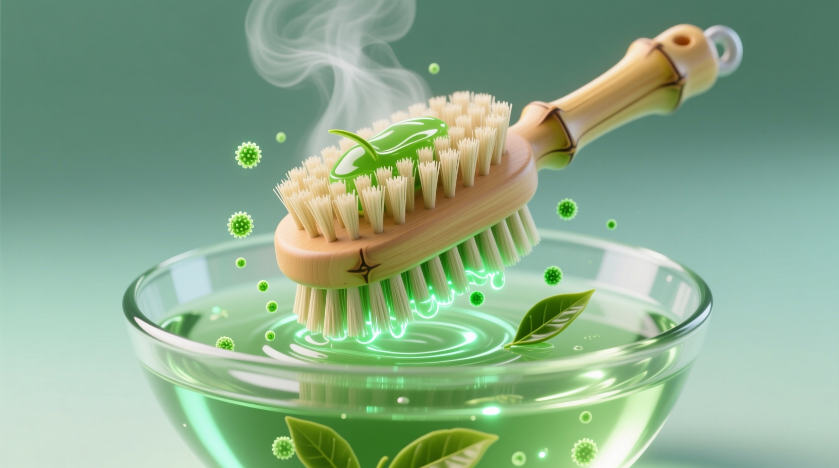 eco friendly cleaning disinfect pet brushes with green tea