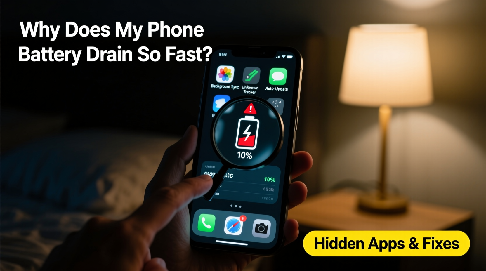 why does my phone battery drain so fast overnight hidden apps and fixes