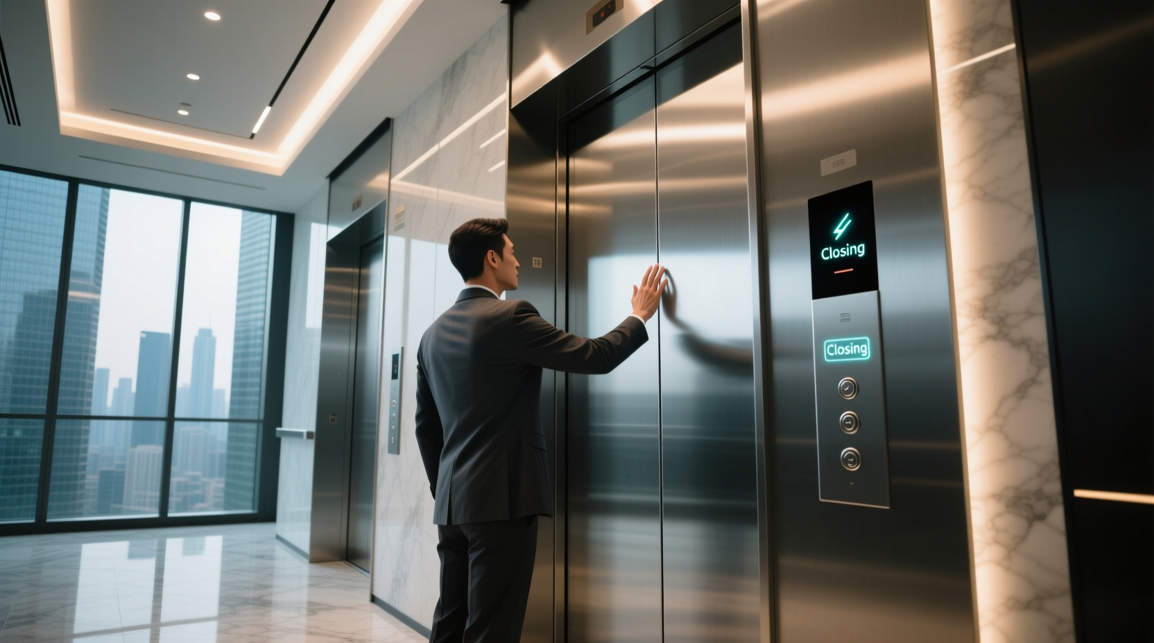 the best way to get the elevator door to close faster