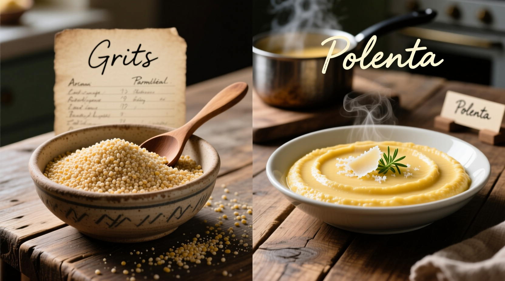 the difference between cornmeal grits and polenta