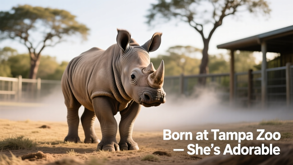 'Near Threatened' Southern White Rhino Calf Born at Tampa Zoo (...and She's Adorable)