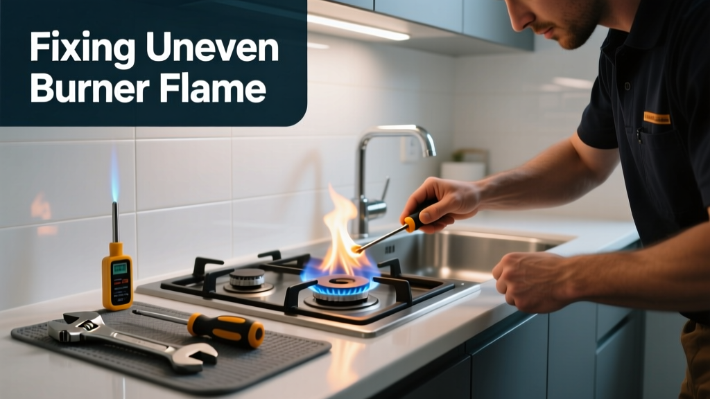 Fixing Uneven Stove Burner Flame in Bathroom