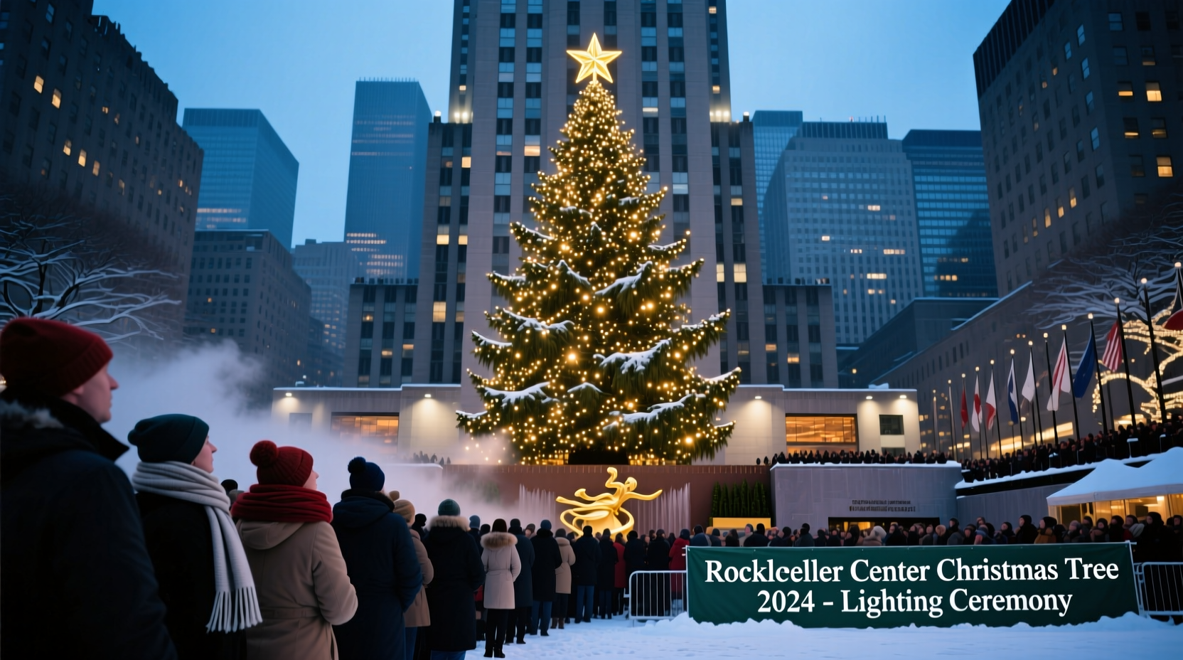 when does the christmas tree go up at rockefeller center