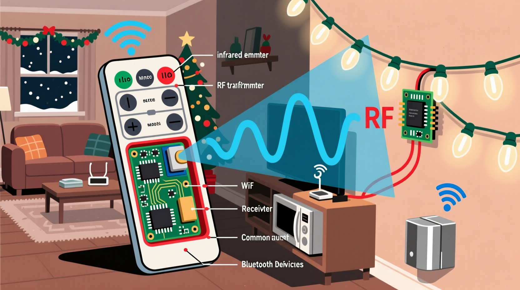 why do christmas light remotes have limited range interference issues