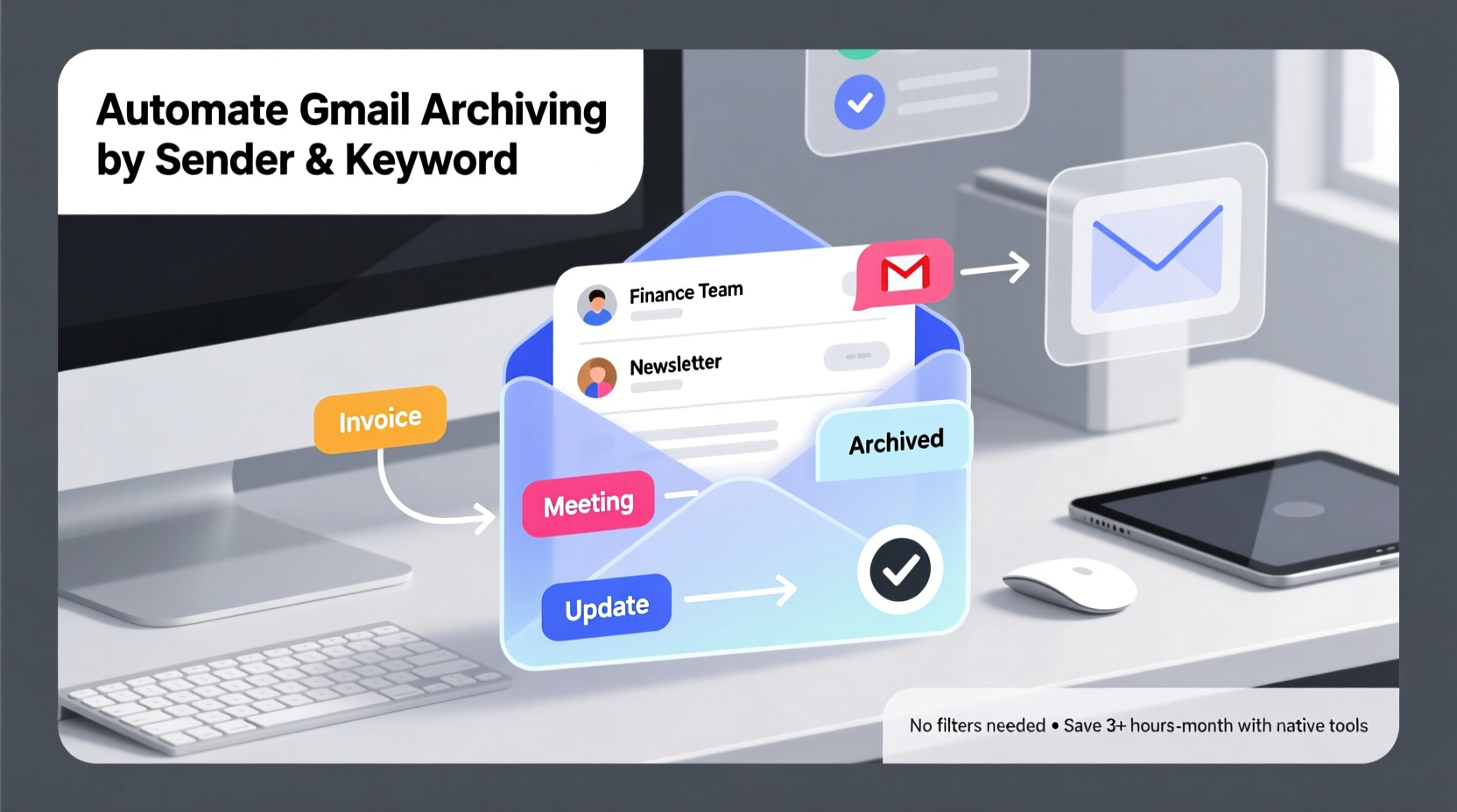 gmail auto archive by sender keyword