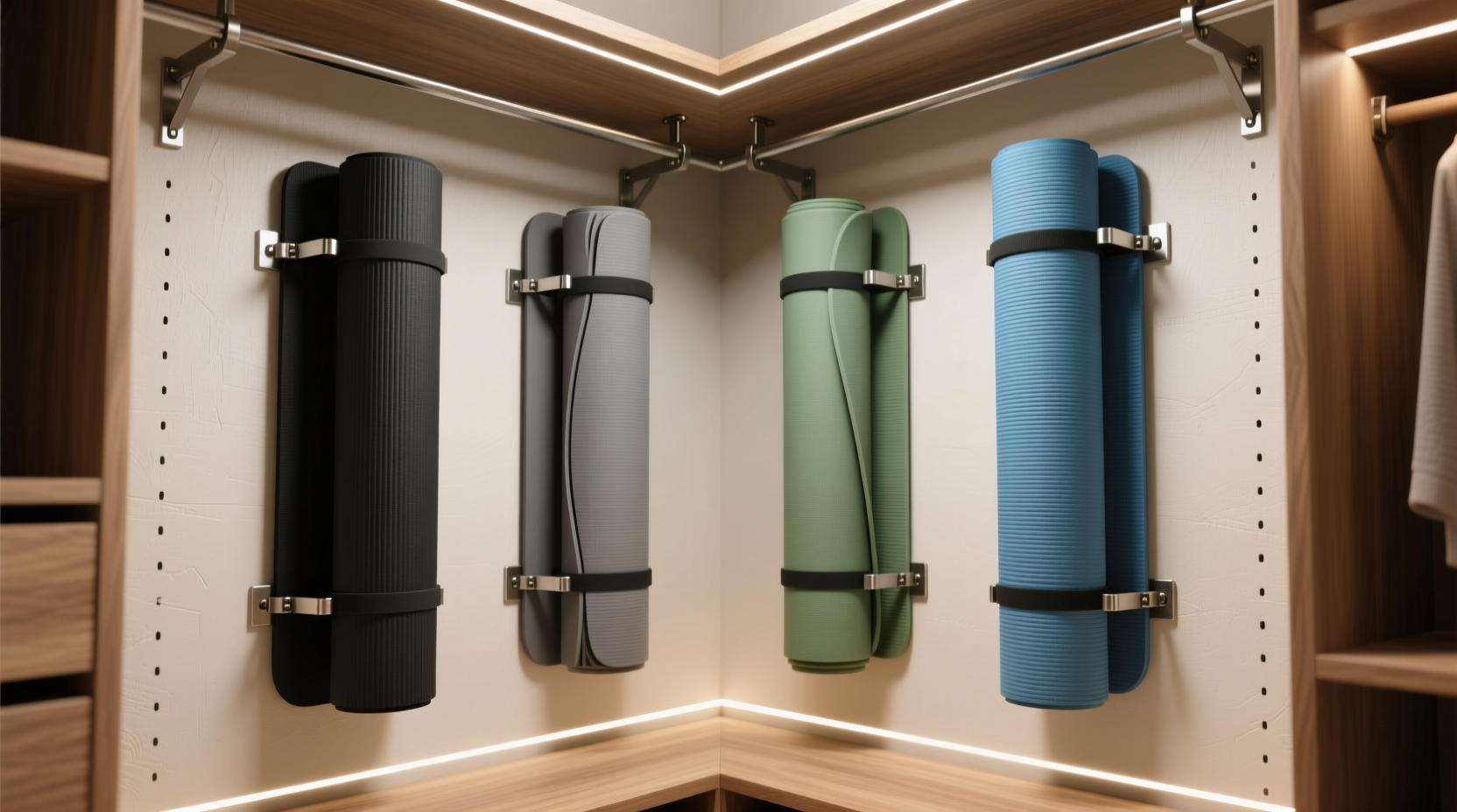 yoga mat storage vertical corner solutions