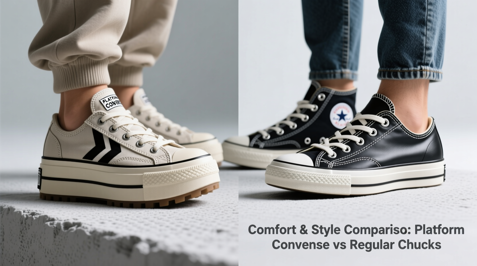 platform converse vs regular chucks comfort levels and styling differences