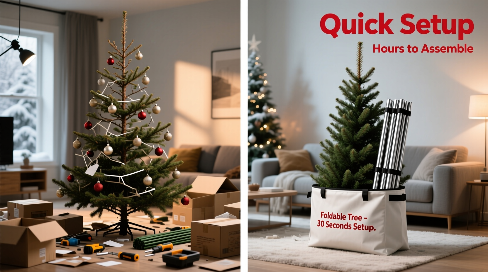is a foldable christmas tree better for quick setup and compact storage