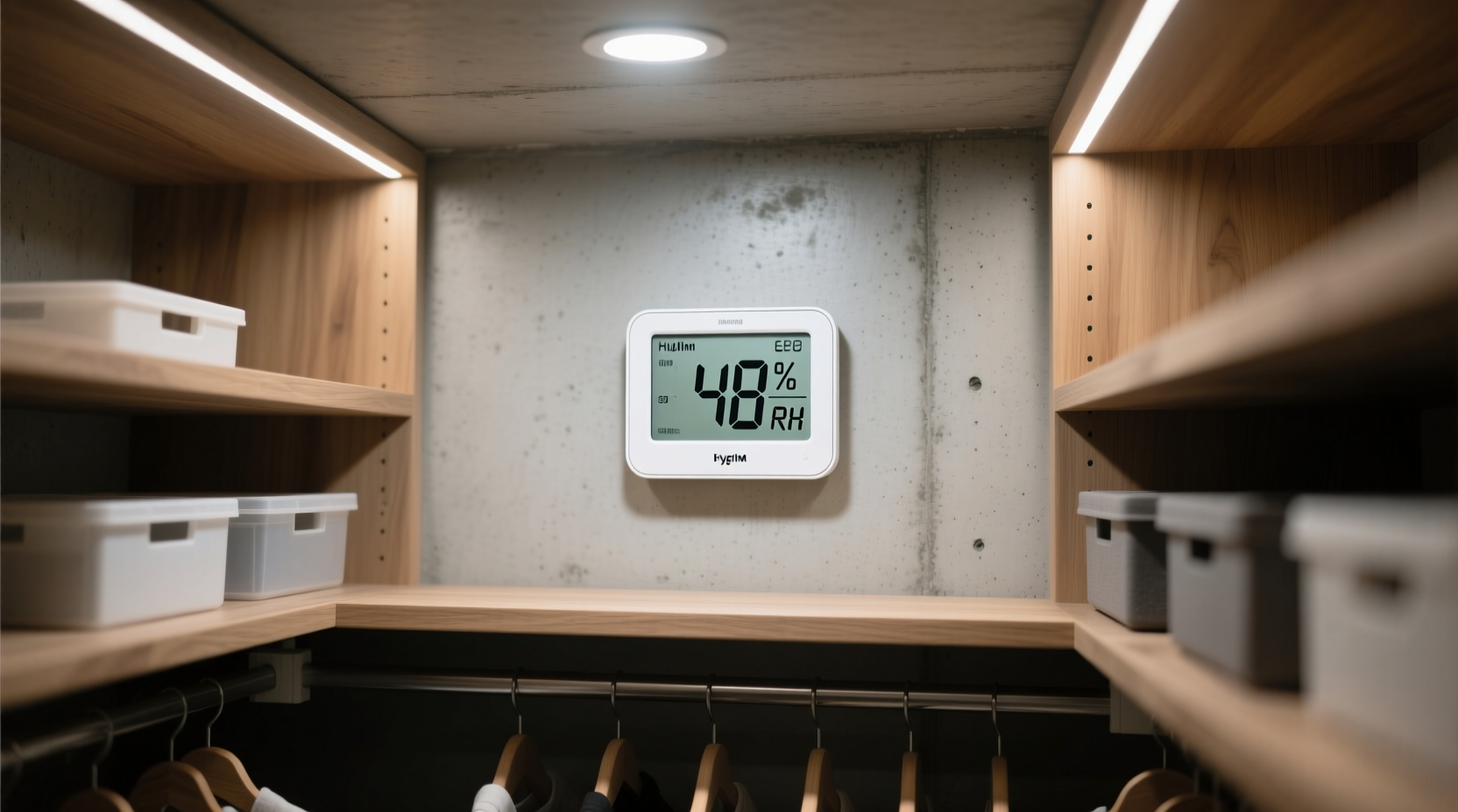 closet humidity monitor vs hygrometer wall display