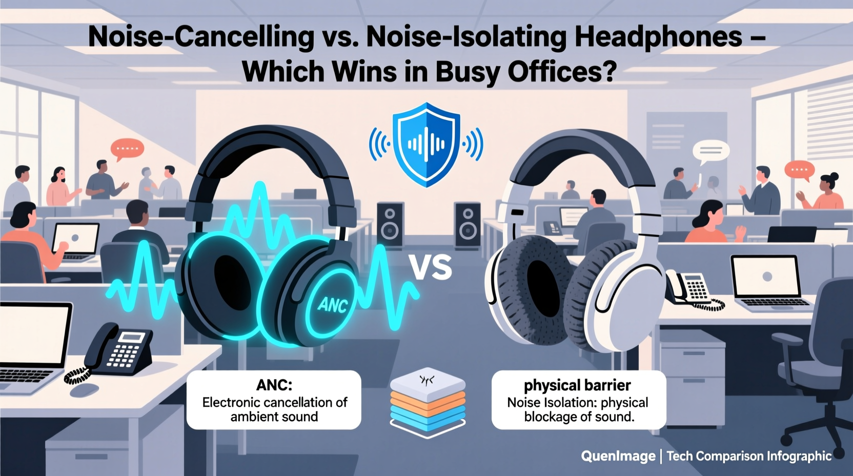 noise cancelling vs noise isolating headphones which is better for busy offices