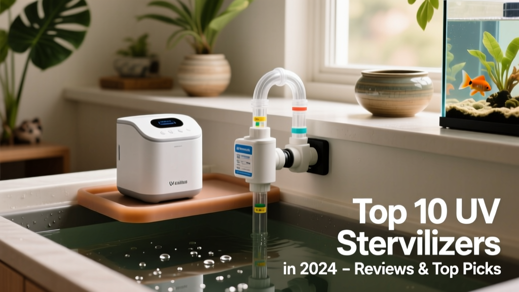 Side-by-side comparison of compact and inline UV sterilizers mounted near an aquarium sump