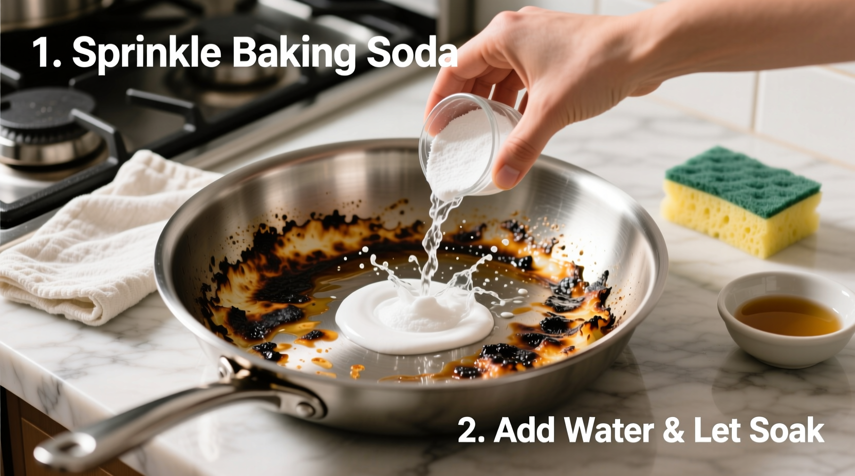 how to clean a pan with burnt food