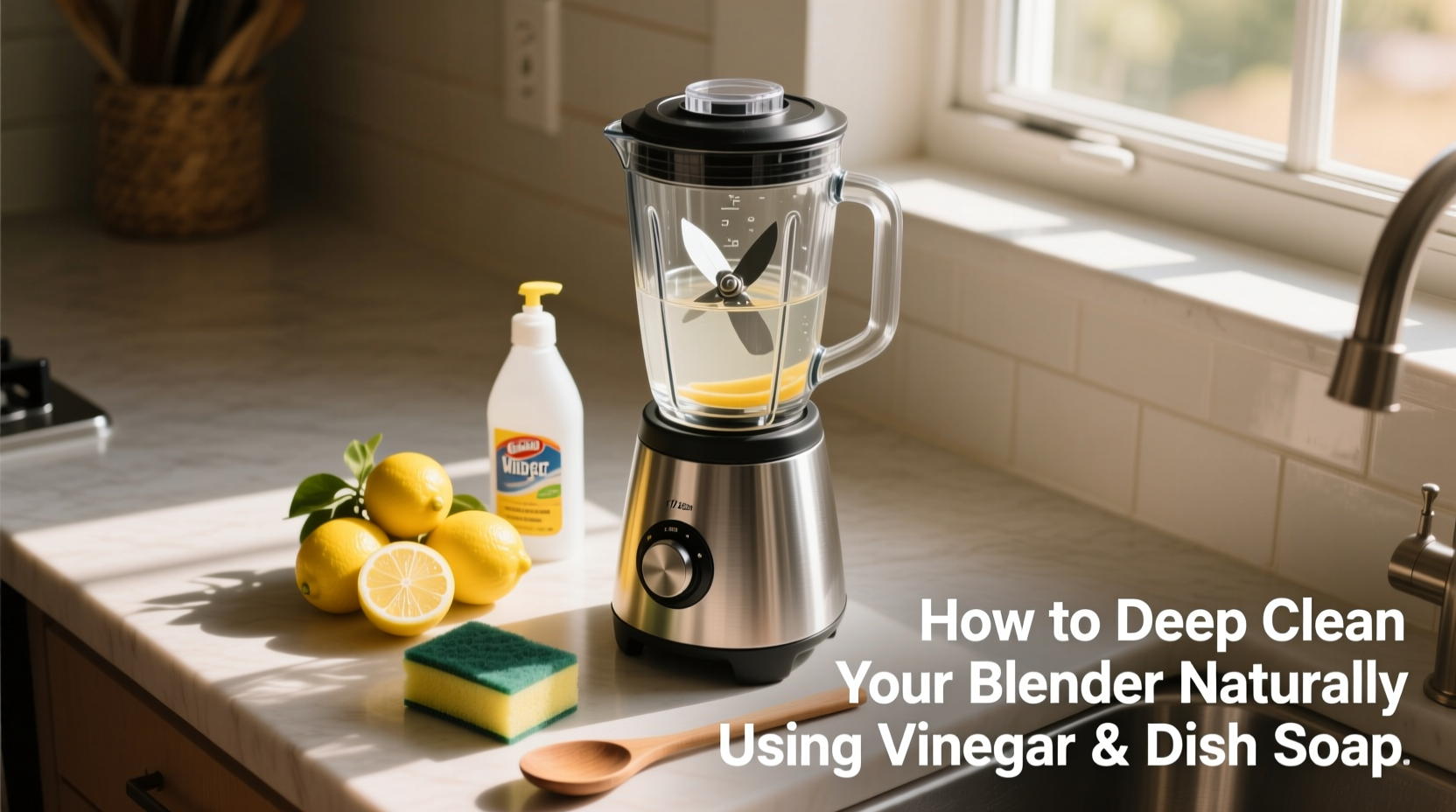 how to deep clean your blender naturally using vinegar and dish soap
