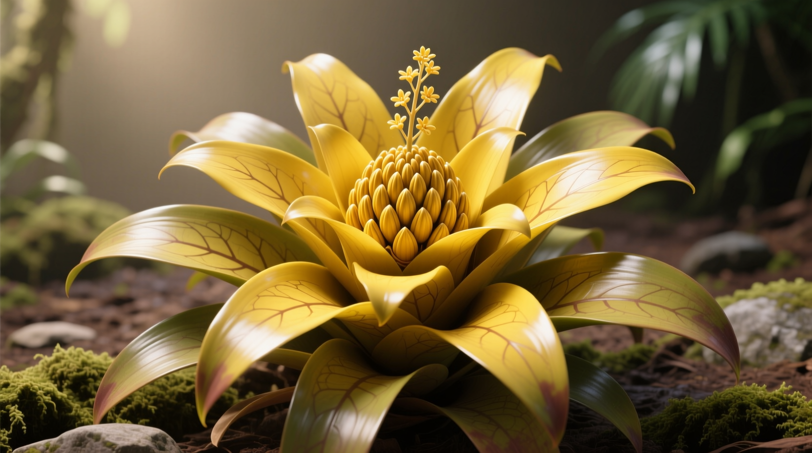yellow bromeliad plant